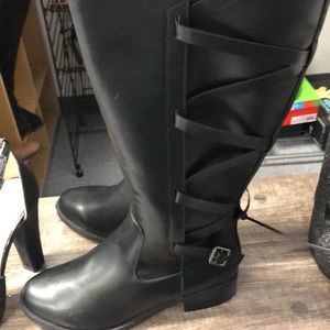 Black leather Riding boots